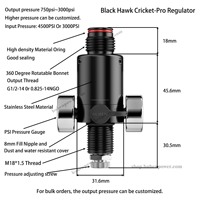 Régulateur PCP noir HUBENPOWER Pro |   Régulateur d'air à pression constante en acier inoxydable réglable avec précision de 750 à 3000 PSI