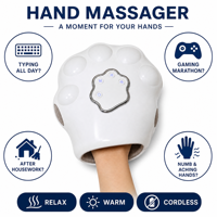 Masseur de mains sans fil, batterie 2200 mAh, type C, charge rapide, longue durée d'utilisation