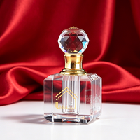 Vente en gros de flacons de parfum en cristal facetté de luxe, flacons de parfum en verre vides pour cadeau