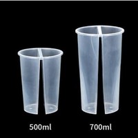 Gobelet créatif à double compartiment 500-700 ml, réutilisable, sans BPA, pour thé au lait, avec logo personnalisé, vente en gros