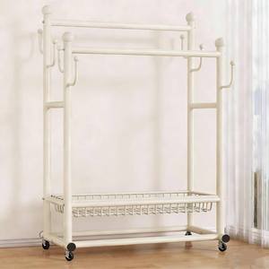 <span class=keywords><strong>Porte</strong></span>-vêtements autoportant en acier blanc crème, <span class=keywords><strong>grande</strong></span> capacité, pour chambre à coucher, intérieur, balcon, séchoir sur pied - Product Image 1