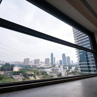 Fenêtre panoramique électrique sur mesure pour balcon, système de fenêtre en aluminium et verre à levage vertical, vente directe usine