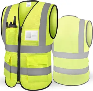 Breathable Reflective Safety Mesh Vest for Women Men High Visibility Security With Pocket Zipper Front