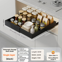 ROEASY Organisateur d'armoires de cuisine Panier à tiroir coulissant Plateau à épices divisé Panier de rangement intégré polyvalent