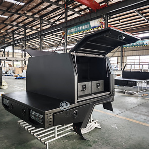 Portable auto-conduite <span class=keywords><strong>Camping</strong></span> voiture queue Extension auvent étanche à la pluie noir aluminium fait boîte à outils plateau à plat tiroir avec couvercle - Product Image 5