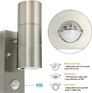 <span class=keywords><strong>Sensor</strong></span> de movimiento PIR de acero inoxidable arriba abajo al aire libre <span class=keywords><strong>Led</strong></span> pared luz de seguridad <span class=keywords><strong>IP65</strong></span> a prueba de agua - Product Image 3