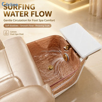 Fauteuil de pédicure électrique professionnel inclinable avec spa pour les pieds et fonction de massage pour salon de beauté, avec brumisateur