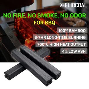 HELIOCOAL Natural Bamboo BBQ <strong>Charcoal</strong> Machine-Made Square Stick Black <strong>Charcoal</strong> Briquettes Smokeless Restaurant <strong>Grill</strong> - Product Image 4
