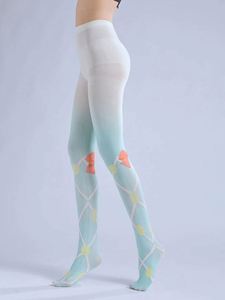 Collants imprimés avec nœud personnalisés Ins Tide Losange Lolita <span class=keywords><strong>Leggings</strong></span> amincissants Chaussettes pour filles mignonnes - Product Image 4