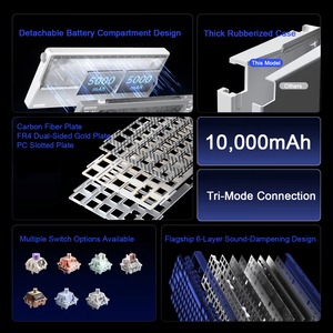 AULA คีย์บอร์ดสำหรับเล่นเ<span class=keywords><strong>ก</strong></span>มระบบกลไ<span class=keywords><strong>ก</strong></span> Nova75ไร้สายสามโหมดพร้อมจอแสดงผลและลูกบิดที่ร้อนสามารถถอดเปลี่ยนได้คีย์บอร์ดโครงสร้างปะเ<span class=keywords><strong>ก</strong></span>็นแบ็คไลท์ RGB - Product Image 6
