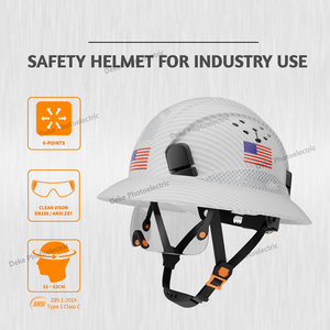 DEKE 바이저가있는 건설 헬멧 바이저 6 포인트 서스펜션 안전 헬멧 전체 챙 하드 모자 <span class=keywords><strong>ANSI</strong></span> CE 승인 - Product Image 6