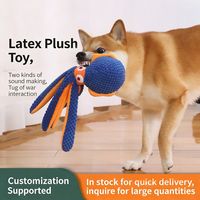 Jouet pour chien 2026 : Jouet de traction interactif en forme de pieuvre/calamar en latex et peluche, jouet à mâcher couineur pour animaux de compagnie, vente en gros
