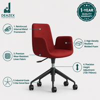 Chaise de bureau exécutive pivotante réglable en lin moderne, siège de bureau de luxe à hauteur réglable pour bureau et salle de conférence, vente en gros