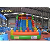 Château gonflable commercial avec toboggan sec et structure de saut pour enfants