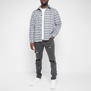 Chemise en flanelle à carreaux décontractée pour homme, sur mesure, en gros, 100% coton - Product Image 6