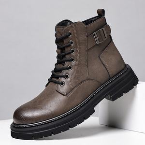 Botas de Trabajo para Hombre, Modelo 2026, Forradas de Lana, Estilo Británico Retro, Cálidas para Invierno, Versátiles, de Cuero - Product Image 1