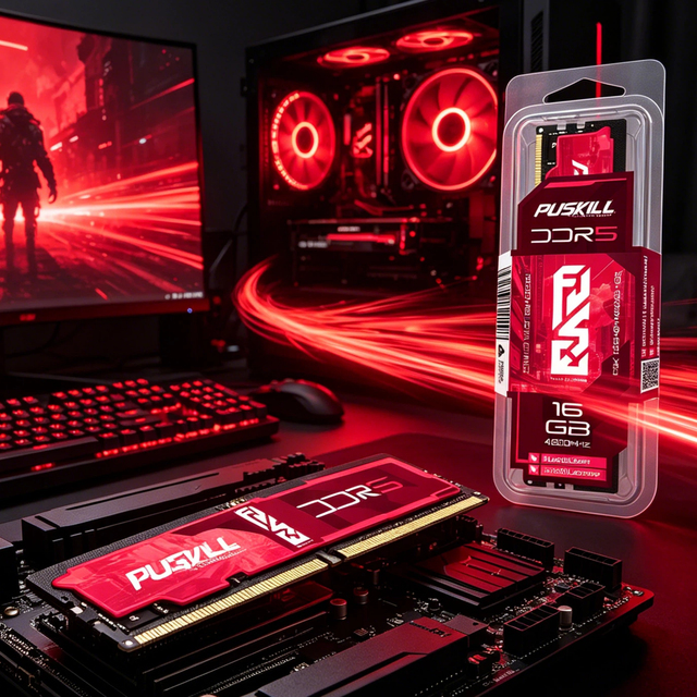 PUSKILL DDR5 16GB 32GB 6000MHz High Speed Desktop Gaming Memory RAM UDIMM Dual Rank Low Latency for PC Workstation Office