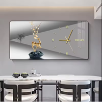 Grande Décoration Murale Artistique pour Salon et Bureau, Style Vintage, Horloge Murale Silencieuse à Face Unique, Peinture Décorative, Prix Usine