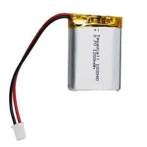 rechargeable over 500 cycle time 3.7v 103040 1200mah lipo battery with pcb and wires