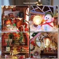 Scène du Pavillon Chaleureux de la Nuit Sainte, Cabane DIY à assembler soi-même, Maison miniature, Modèle de construction en bois, Jouet Missile Bear, Échelle 1:12