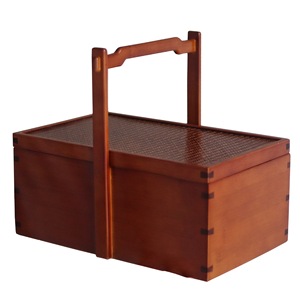 <b>Bamboo</b> Storage Box Double Layer Rectangle Handmade Tea Set Organizer Kitchen Food <b>Container</b> Woven Basket - Product Image 5