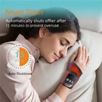 Masseur de poignet intelligent portable, 3 niveaux de vibration, 5 niveaux de chauffage, appareil de soin des mains électrique alimenté par batterie avec écran LED