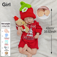Poupée en silicone réaliste de 17 pouces pour bébé fille, objets de collection en silicone à la mode pour enfants, festival de noël ou cadeau d'anniversaire