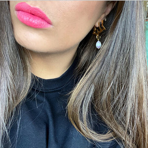 Orecchini a Cerchio con Perle e Stelle - Product Image 1