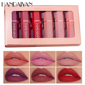 HANDAIYAN Juego de 6 Labiales Mate de Terciopelo en Caja, Labial Pigmentado Impermeable, Labial de Larga Duración, Labial que No se Desvanece, <span class=keywords><strong>Maquillaje</strong></span> - Product Image 1