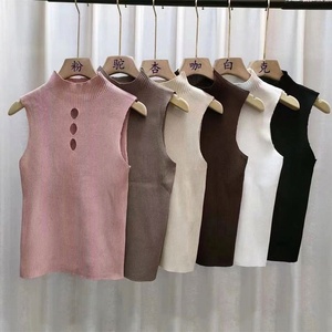 Camisetas sin mangas de punto para entrenamiento, tops halter, camisetas básicas - Product Image 2