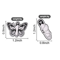 Ensemble d'épingles de sûreté papillon monochromes en émail, badges de revers gothiques, décorations pour vêtements et sacs à dos