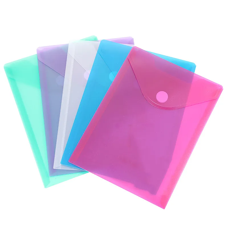 인기 판매 크리에이티브 컬러 투명 PP 플라스틱 버클 파일 가방 및 대용량 폴더 가방 도매