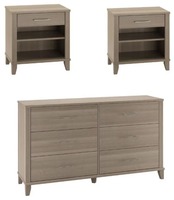 Ensemble de chambre à coucher moderne avec tables de chevet et commode de rangement Design peu encombrant pour petites pièces Hôtels Appartements