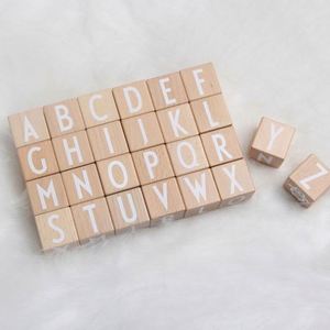 Baby Safe Natural Wood Learning Toy 26 Wooden <b>ABC</b> Building <b>Block</b> Alphabet Letters Stacking <b>Blocks</b> - Product Image 4