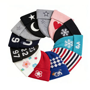 Gorros de Invierno de Alta Calidad Ujoy Gift, Gorro de Punto Liso Promocional, Gorro de Pescador Bordado de Algodón para Niños, Personalizable con Ala Plana - Product Image 1