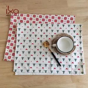 İskandinav katı yıkanabilir masa Placemat kullanımlık masa örtüleri ve peçete pamuk baskılı noel çocuklar