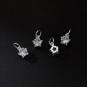 Delicate S925 Sterling Silver Brilhante Zirconia Mini Estrela Pingente Encantos Para Colar Pulseira Brincos Permanent Jewelry Making - Product Image 3