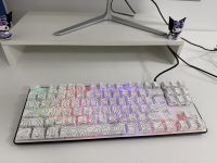 Keyboard Mekanis Mini Optik HotSwap JK87 TKL Desain Esports, Tombol Merah, RGB Dapat Disesuaikan, Diprogram, dan Anti-Ghosting