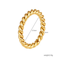 Bague en acier inoxydable torsadée pour femme, plaquée or, avec bande tressée, empilable