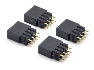 Connecteur d'en-tête femelle à pas de 2.54mm pile à double rangée 2H2.0 plastique droit H12.5mm 2*4P - Product Image 2