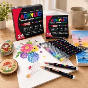 Marcadores Acrílicos de Punta Suave con Tinta <span class=keywords><strong>Permanente</strong></span> Líquida Directa <span class=keywords><strong>en</strong></span> 12/24/36/48/60/72 Colores <span class=keywords><strong>para</strong></span> Madera, Roca, Vidrio, Lienzo, Piedra y Tela - Product Image 3