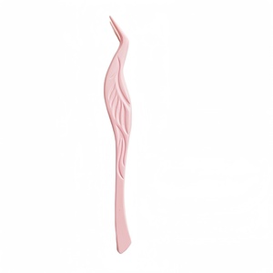 Pinky Leem Lash Applicator Tool DIY False Eyelash Pinzette Tool <b>Stainless</b> <b>Steel</b> Curved Eyelash Tweezers for Cluster Lash <b>Strip</b> - Product Image 3