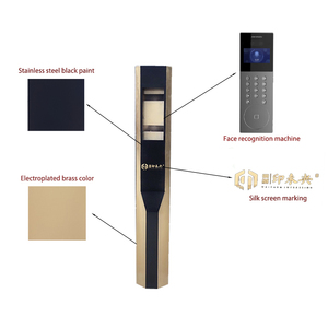 Phổ ngoài trời Video <span class=keywords><strong>intercom</strong></span> Chuông cửa chống trộm thép không gỉ màn hình cảm ứng hai chiều phím âm thanh/Thẻ gắn trụ cột - Product Image 2