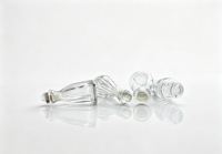 Bouteille diffuseur à roseaux en verre transparent gaufré 100ml 150ml, vide, style vintage, avec bouchon boule en verre pour parfum d'ambiance