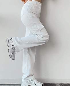 Logo personnalisé <span class=keywords><strong>Pantalon</strong></span> de travail en <span class=keywords><strong>chino</strong></span> décontracté pour femmes <span class=keywords><strong>Pantalon</strong></span> de jogging Baggy à jambe droite <span class=keywords><strong>Pantalon</strong></span> cargo pour femmes <span class=keywords><strong>Pantalon</strong></span> cargo respirant à la taille élastique - Product Image 3