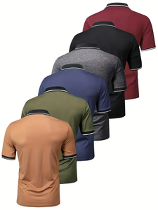 Dropshipping logotipo personalizado verano hombres moda solapa manga corta Golf camiseta adecuada para entretenimiento comercial - Product Image 2