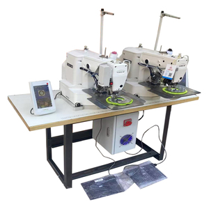 Machine à coudre industrielle informatisée à grande vitesse OREN à double tête pour points interlock, avec fonction de découpe automatique de trous pour balais de serpillière, modèle RN-430DX2 - Product Image 1