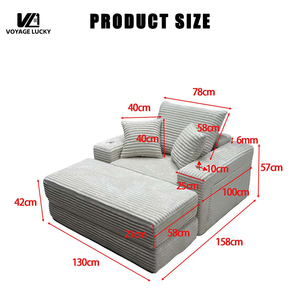 Sofá Modular Curvo con Asientos Cómodos de Esponja, Sofá Comprimido y Envasado al Vacío - Product Image 2