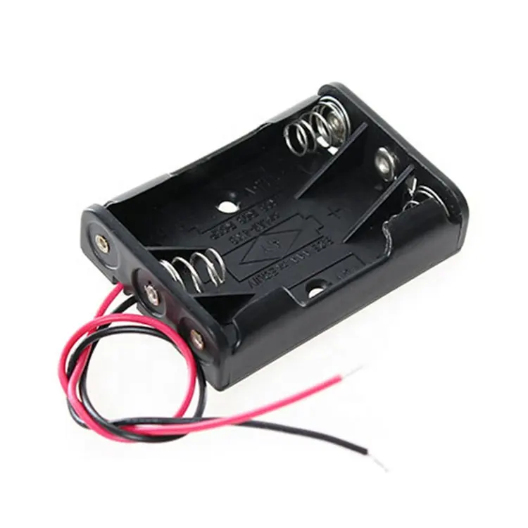 3XAAA Flat Plastic Battery Holder Case box w 6'' wire