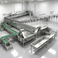Ligne complète de traitement de volailles à économie d'énergie, équipement industriel pour la construction d'abattoirs de poulets, canards et oies